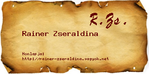 Rainer Zseraldina névjegykártya